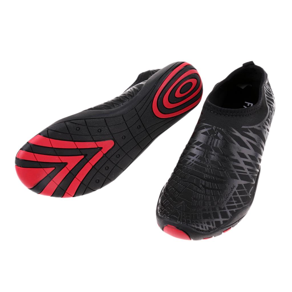 Water Shoes  Socks Yoga Exercise Pool Beach Swim Slip On Black 39-40