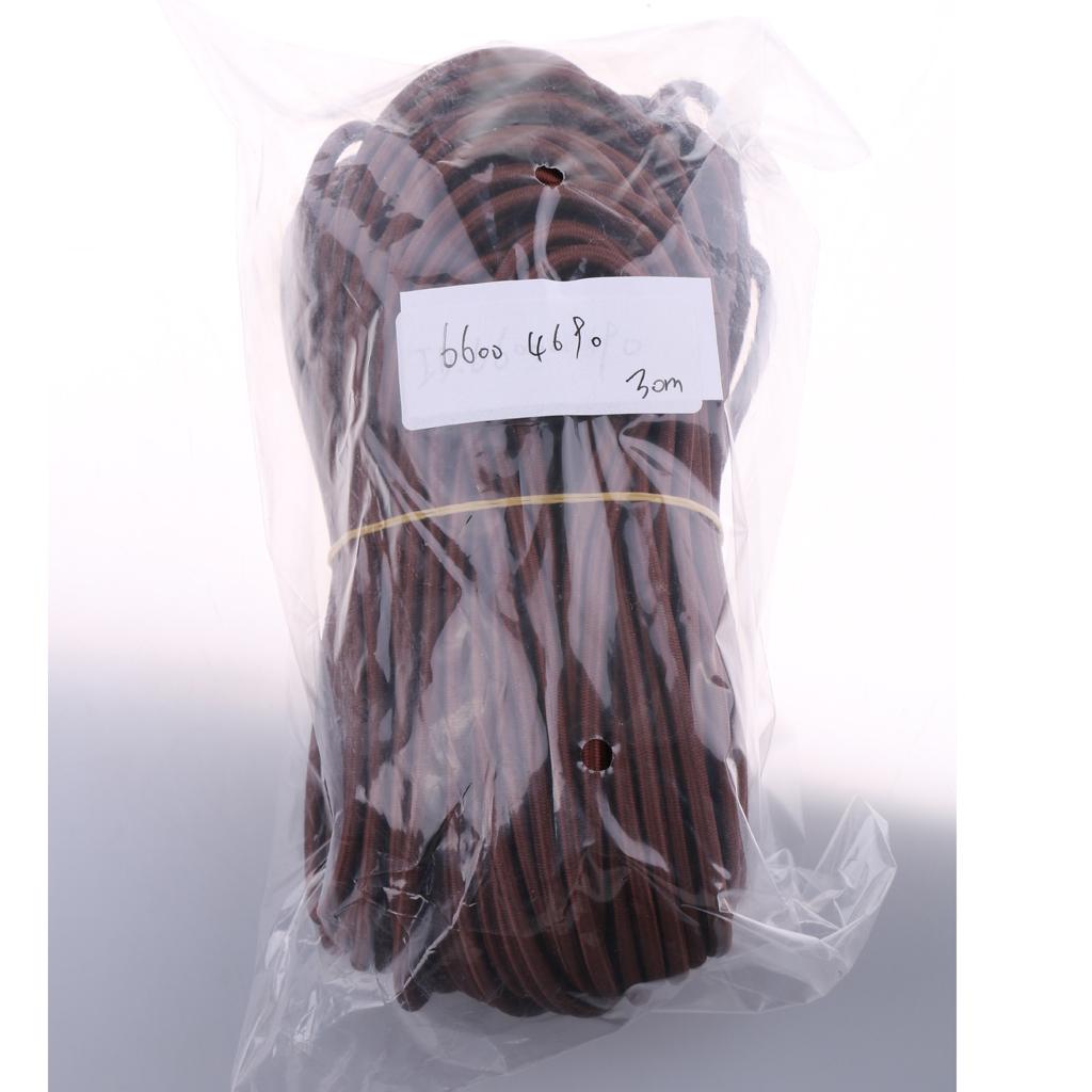  4mm Elastic Bungee Rope Shock Cord Tie Down Boats Trailers 30m Coffee
