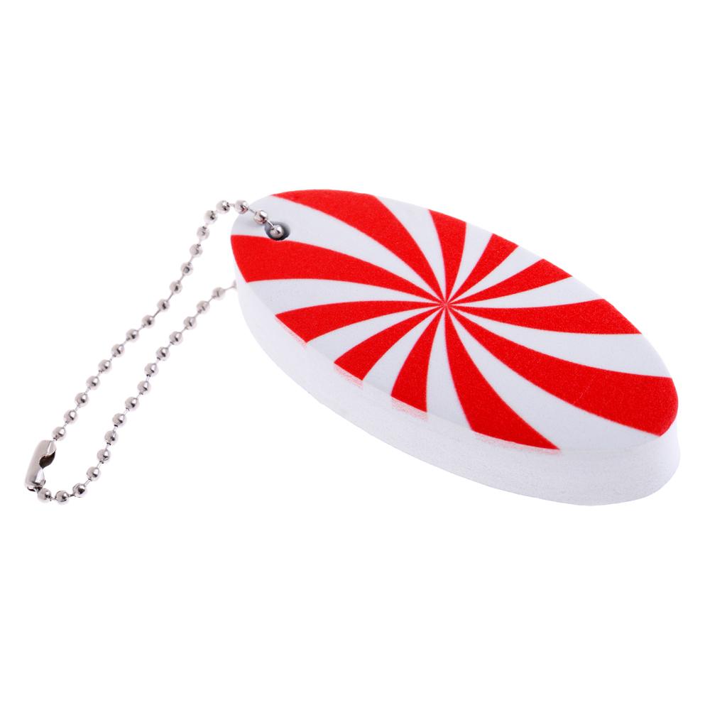 Red White EVA Surfboard Shape Floating Boating Yachting Key Ring Key Chain
