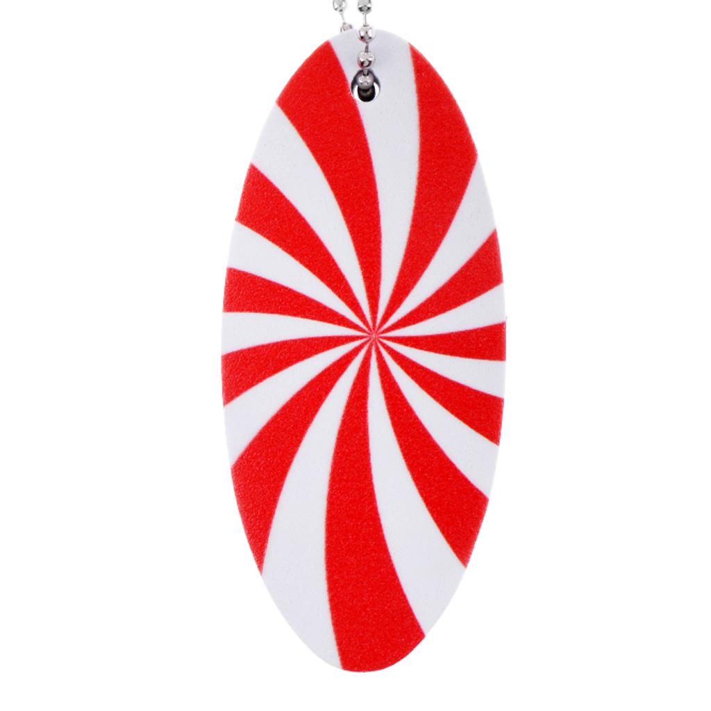 Red White EVA Surfboard Shape Floating Boating Yachting Key Ring Key Chain