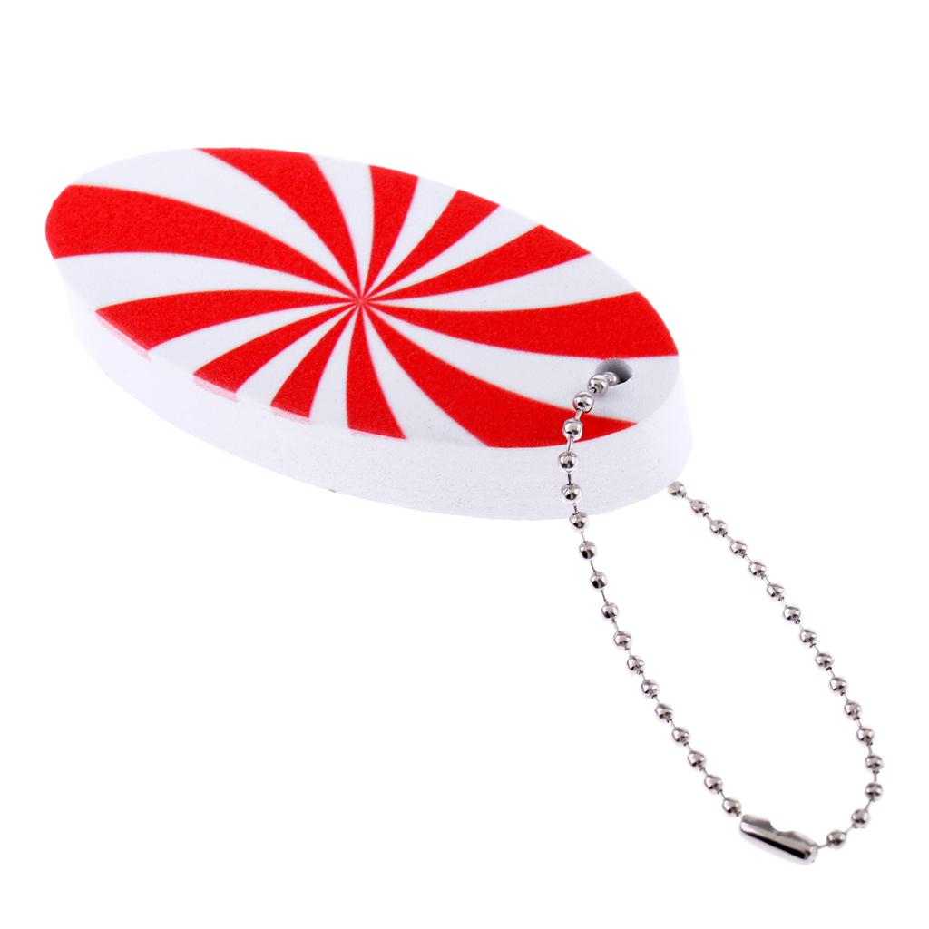 Red White EVA Surfboard Shape Floating Boating Yachting Key Ring Key Chain