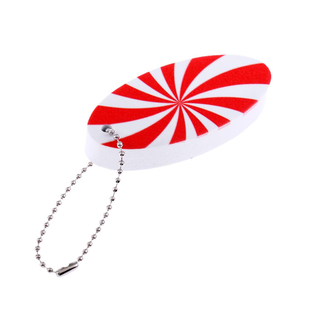 Red White EVA Surfboard Shape Floating Boating Yachting Key Ring Key Chain