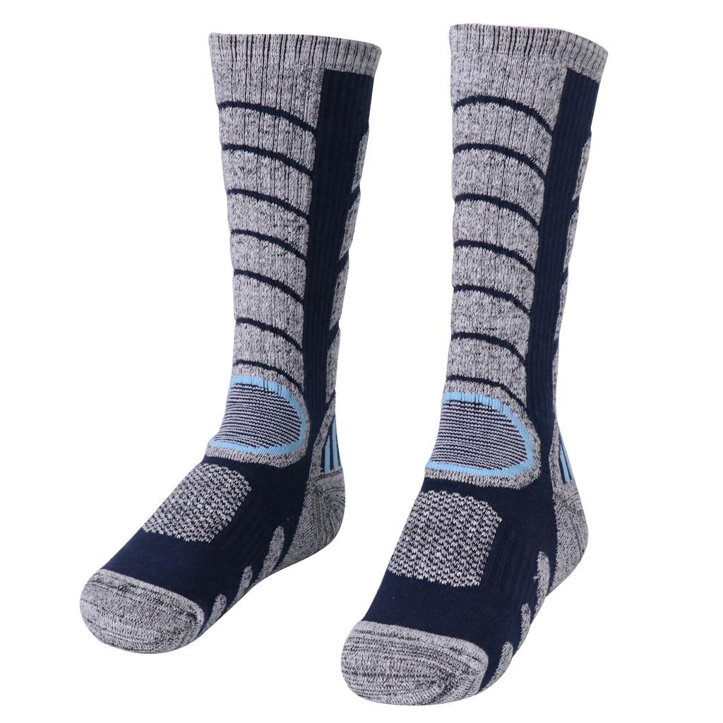 Mens Winter Sports Hiking Socks Thermal Snow Ski Long Boot Socks Dark blue