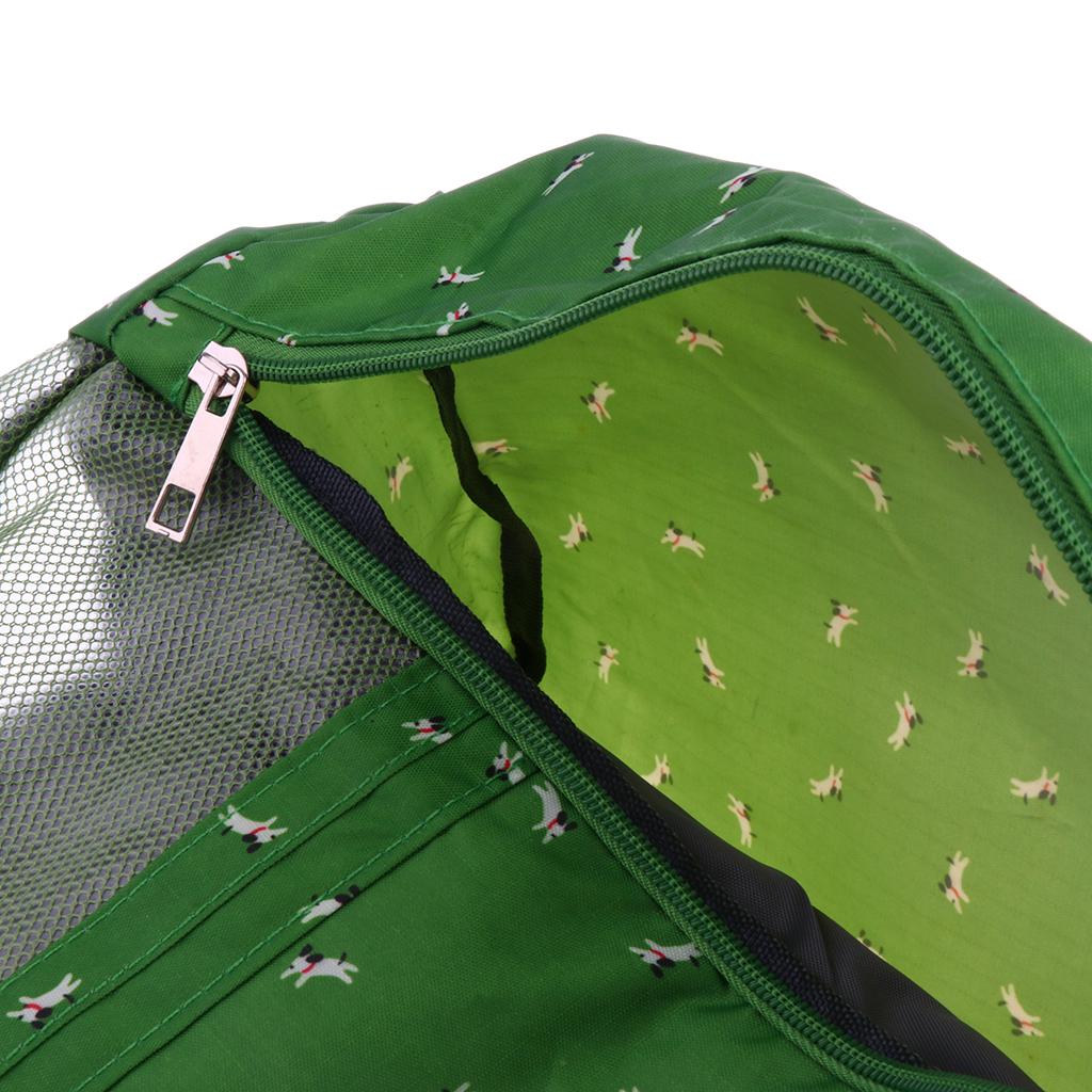 Swimming Mesh Beach Bag Tote with Waterproof Compartment Green and Doggie