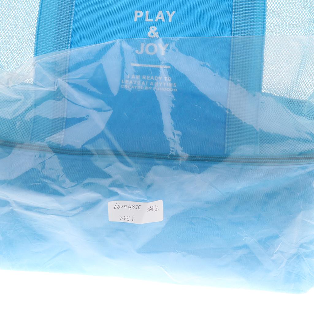 Portable Double Layer Insulated Bag Cooler Mesh Tote Picnic Beach Blue