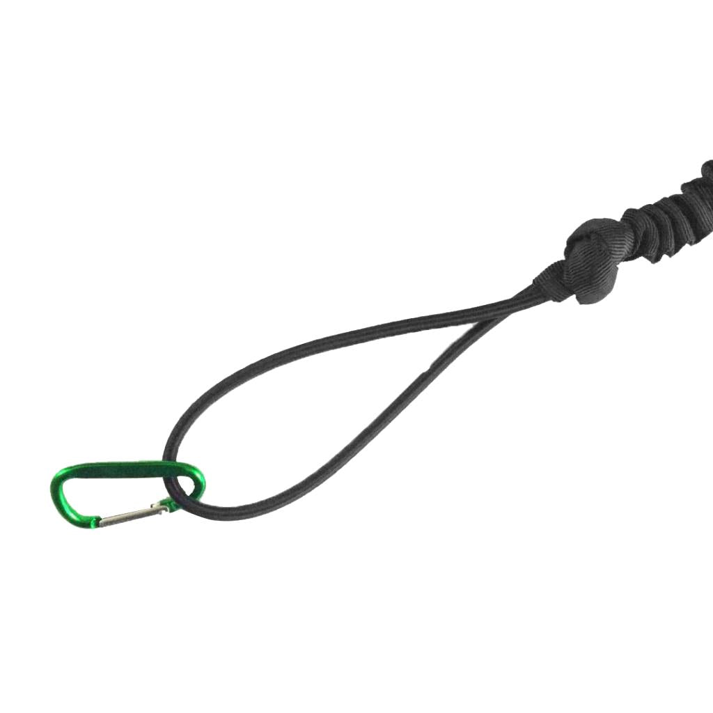 Elastic Kayak Paddle Leash Fishing Rod Leash Safety Lanyard with Carabiner