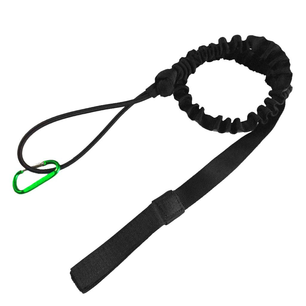 Elastic Kayak Paddle Leash Fishing Rod Leash Safety Lanyard with Carabiner