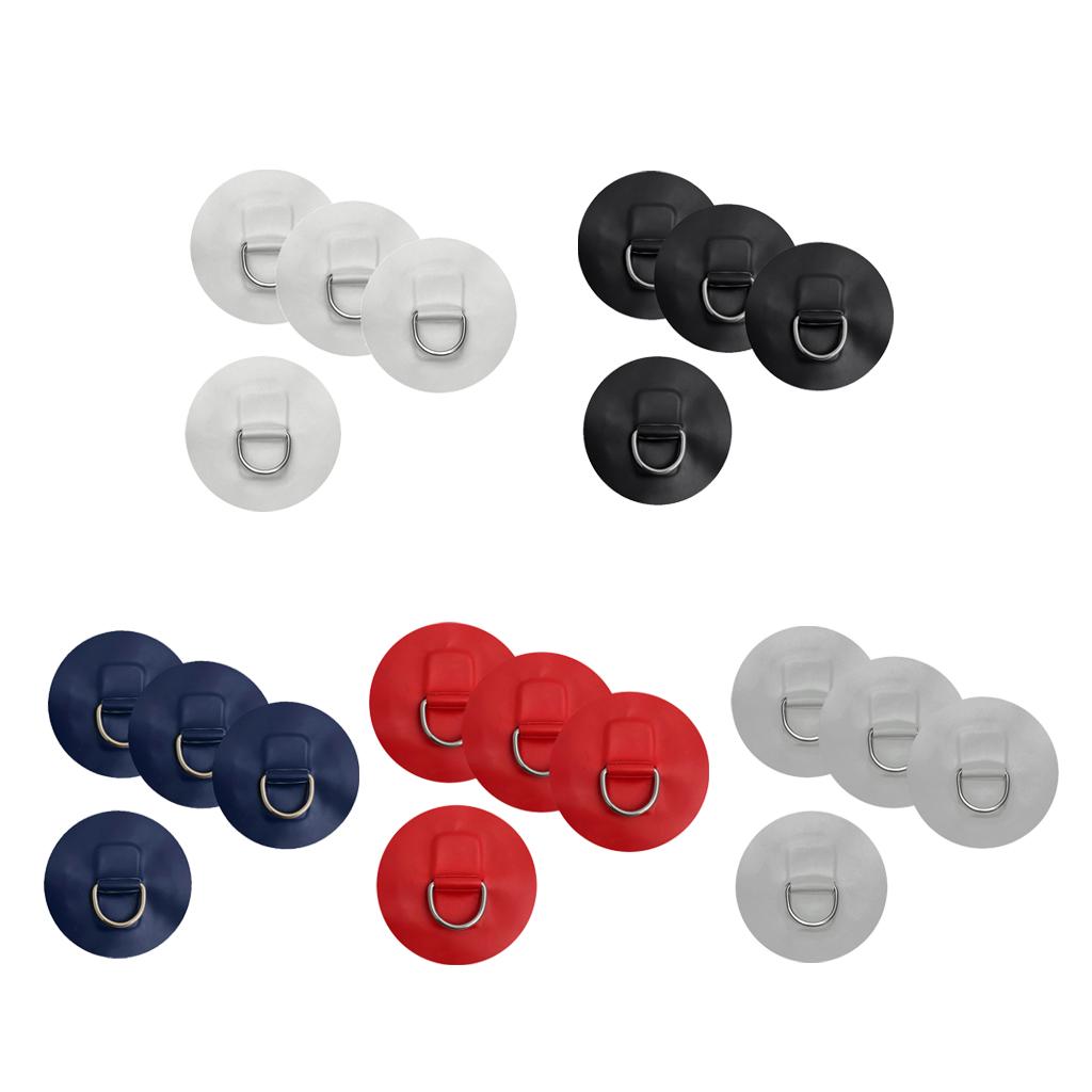 4 Pieces D-ring Pad Patch for Inflatable Boat Raft Dinghy Kayak White