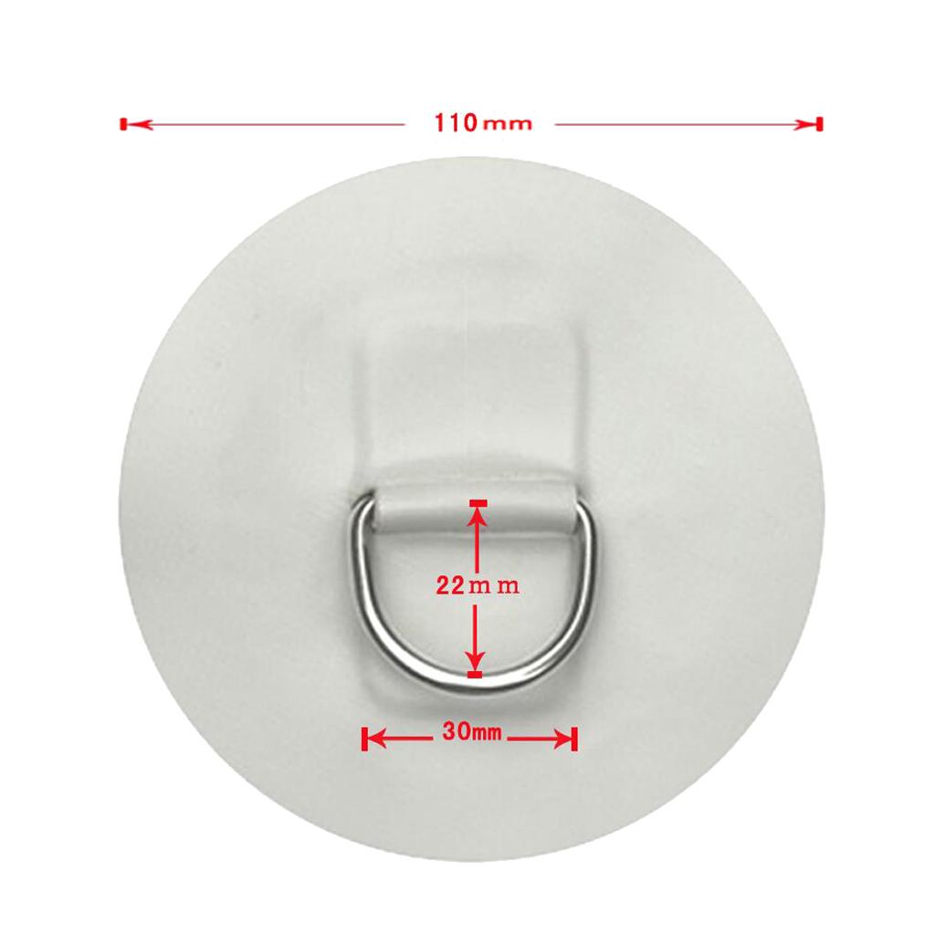 4 Pieces D-ring Pad Patch for Inflatable Boat Raft Dinghy Kayak White