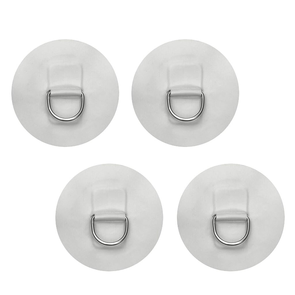 4 Pieces D-ring Pad Patch for Inflatable Boat Raft Dinghy Kayak White