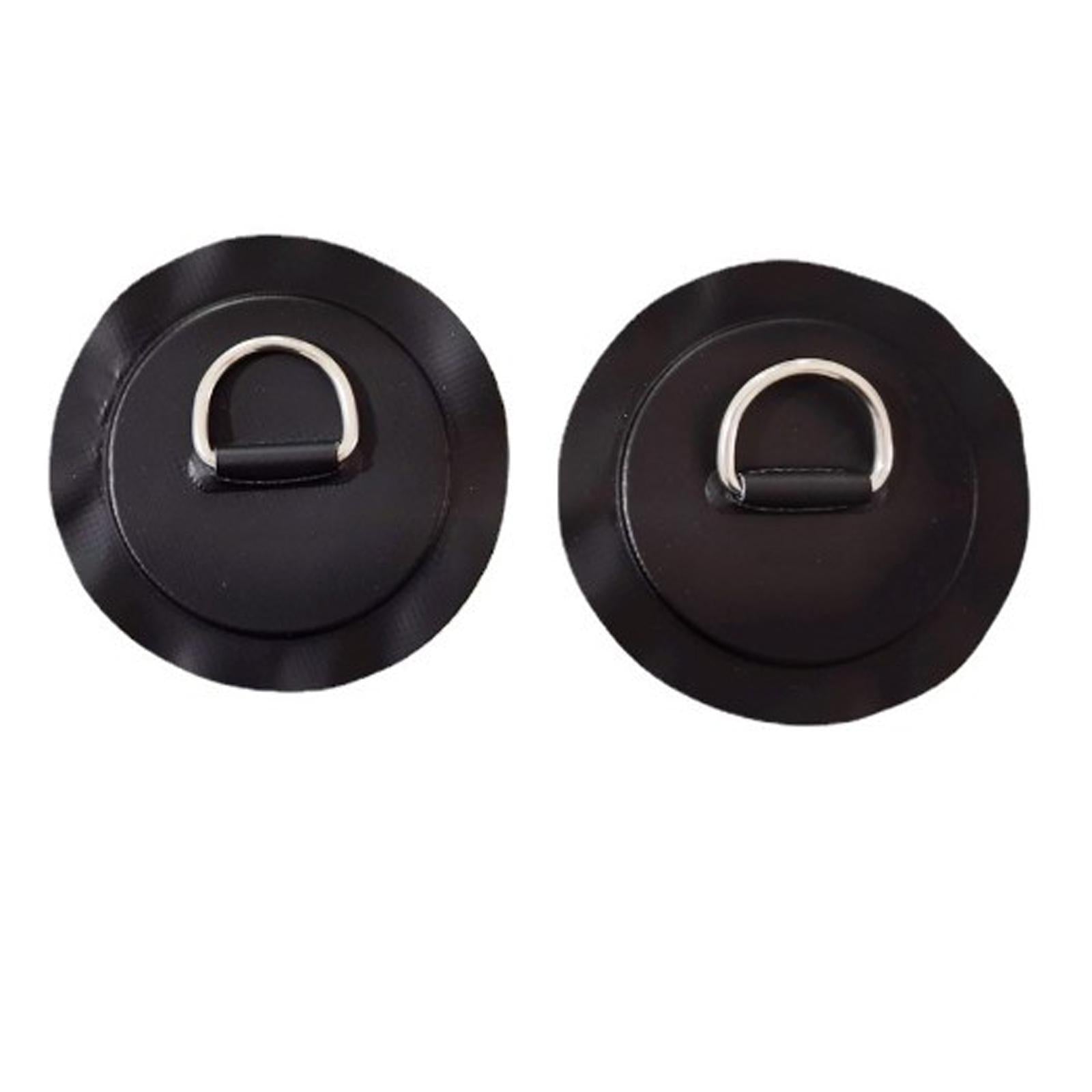 4 Pieces D-ring Pad Patch for Inflatable Boat Raft Dinghy Kayak Black