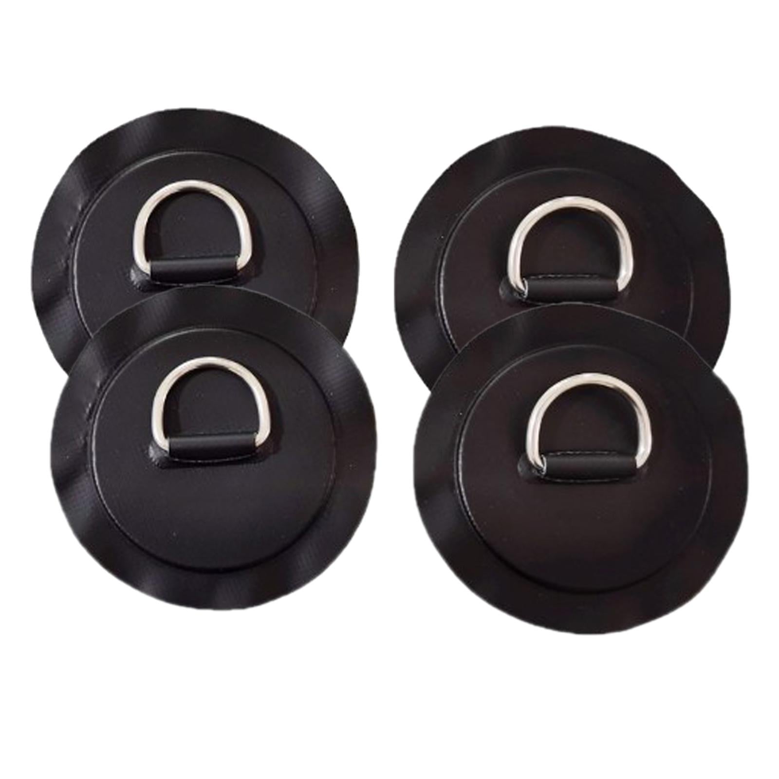 4 Pieces D-ring Pad Patch for Inflatable Boat Raft Dinghy Kayak Black