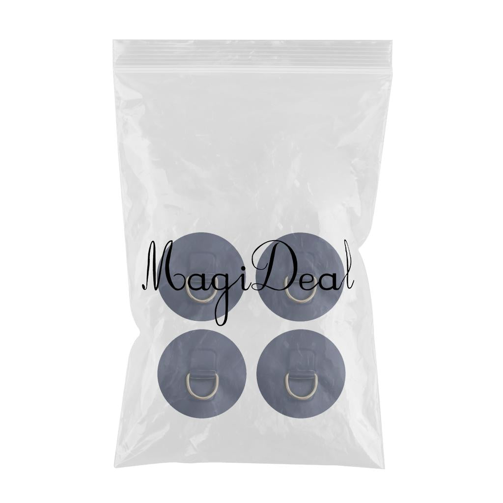 4 Pieces D-ring Pad Patch for Inflatable Boat Raft Dinghy Kayak Dark Blue