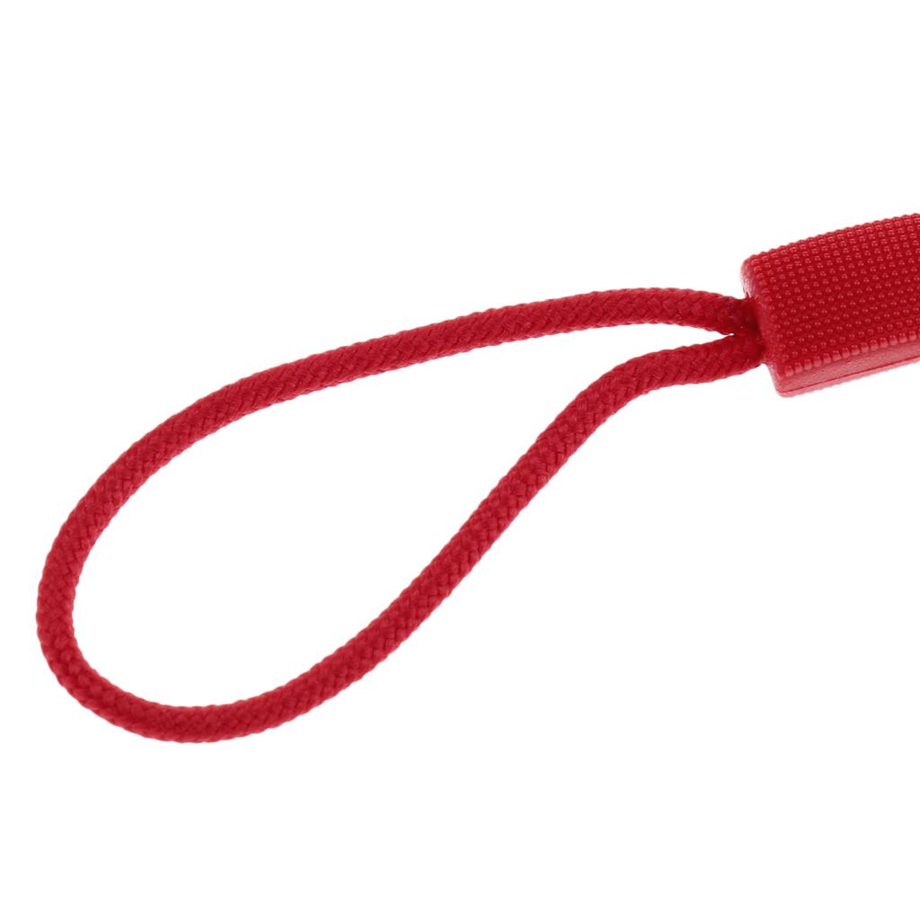 10Pcs Plastic Zipper Pull Cord Zip Puller Slider for Clothes Bags Dark Red