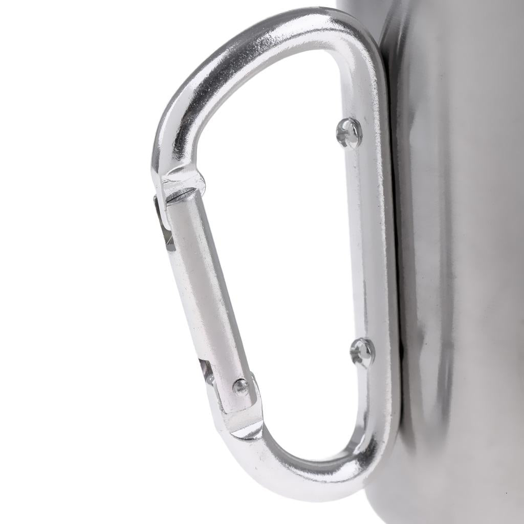 300ML Stainless Steel Outdoor Camping Cup Coffee Mug with Carabiner Hook