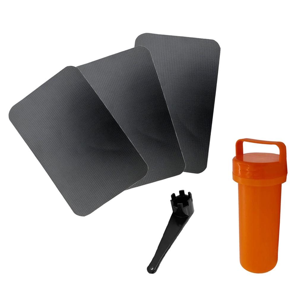 Inflatable Boat Kayak Repair Kit PVC Patch Valve Wrench Container Bucket