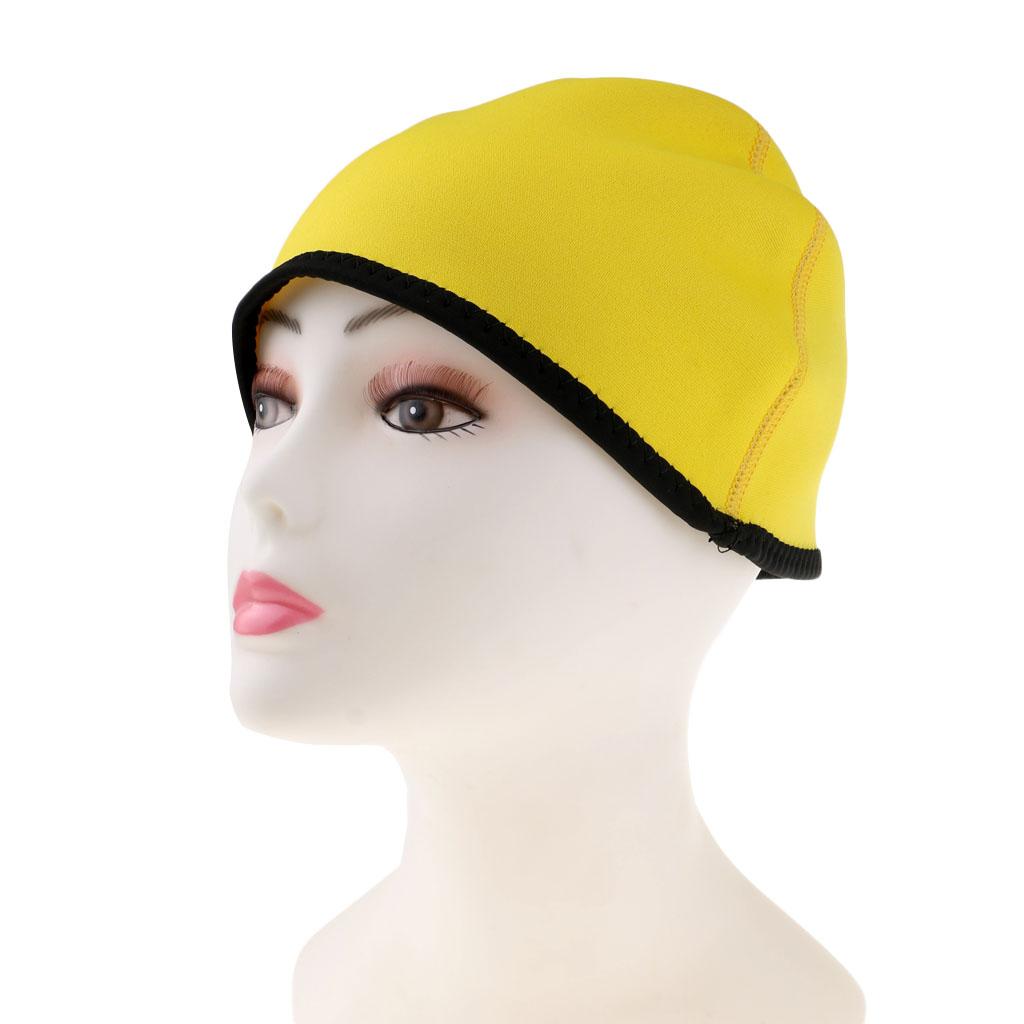 2mm Neoprene Beanie Hat Super Stretchy Warm Waterproof M 55 to 59cm Yellow