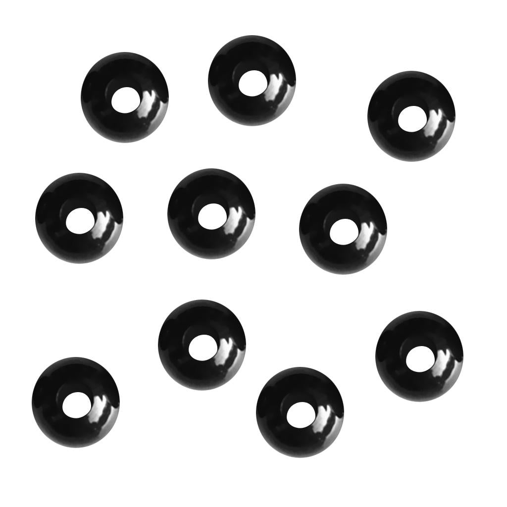 100Pcs Black Plastic Elastic Shock Cord Rope Toggle Ball End Lock Stopper