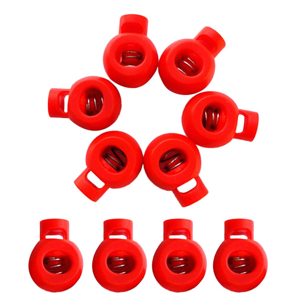 20 Pieces Plastic Shock Cord Rope Toggle End Lock Stoppers Ball Buckles