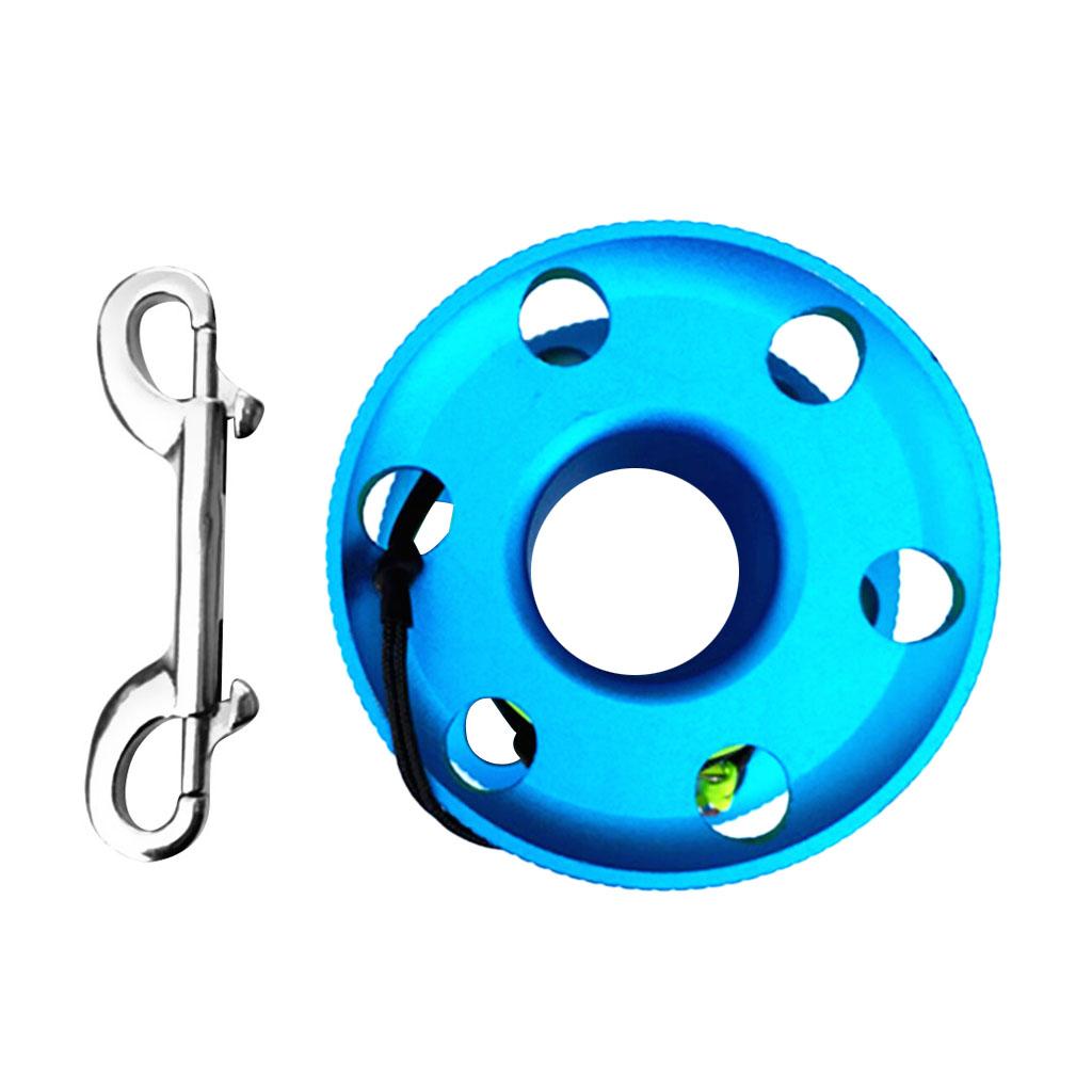 Scuba Diving Diver Aluminum Alloy Finger Spool Reel with 20m Line Bolt Snap