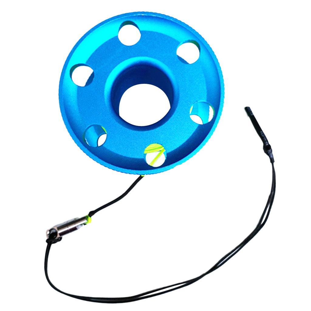Scuba Diving Diver Aluminum Alloy Finger Spool Reel with 20m Line Bolt Snap
