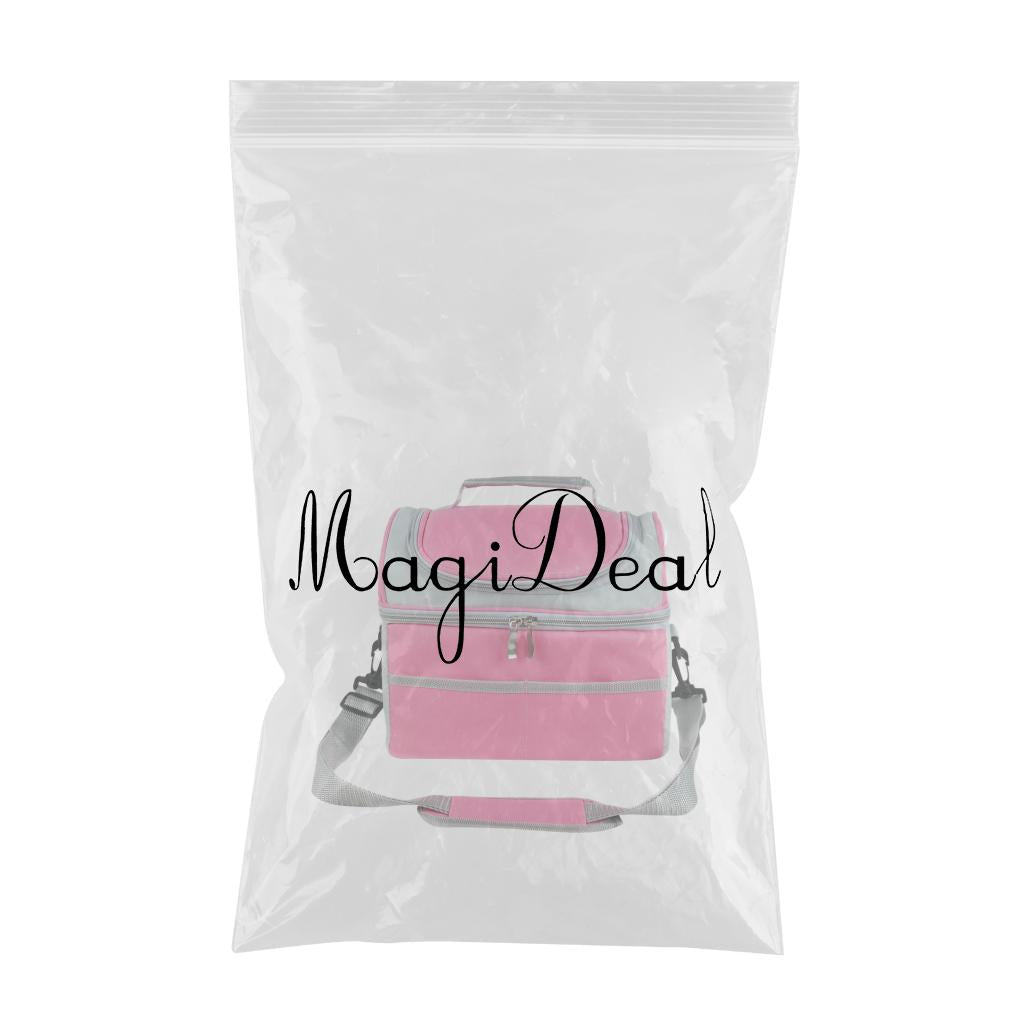 Large Insulated Lunch Bag Cooler Tote Lunch Box with Shoulder Strap pink