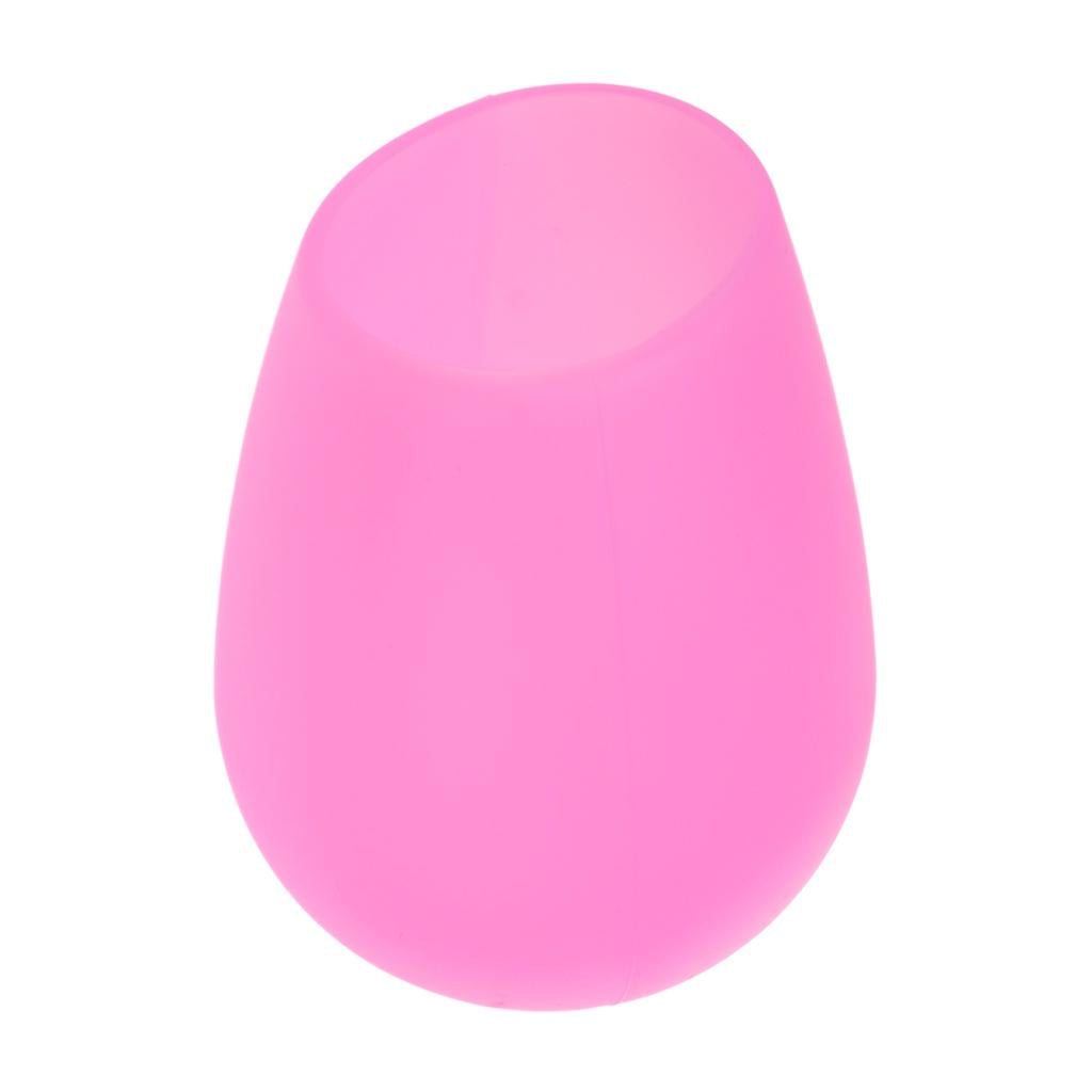 Unbreakable Silicone Red Wine Cup Glass for Party Camping BBQ Picnic Pink