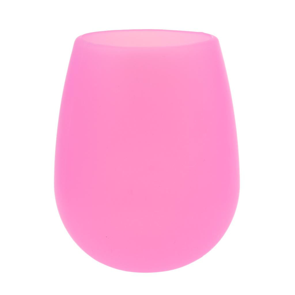 Unbreakable Silicone Red Wine Cup Glass for Party Camping BBQ Picnic Pink