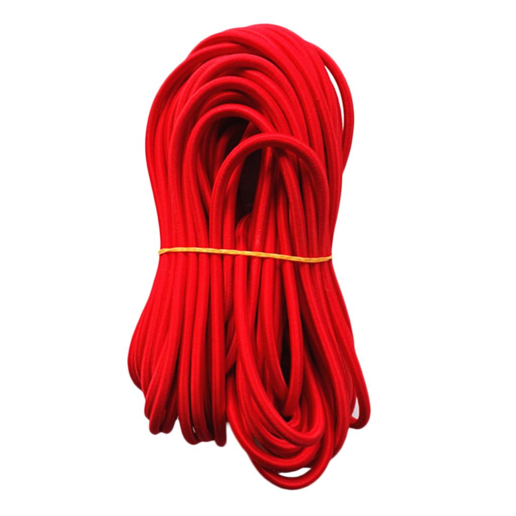 5mm Red Elastic Rubber Bungee Rope Shock Cord Tie Down Boats Trailers 20m