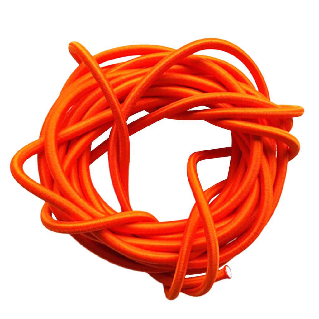 2xMultifunctional Strong Rubber Elastic Bungee Shock Cord Rope 5mmx3m Orange
