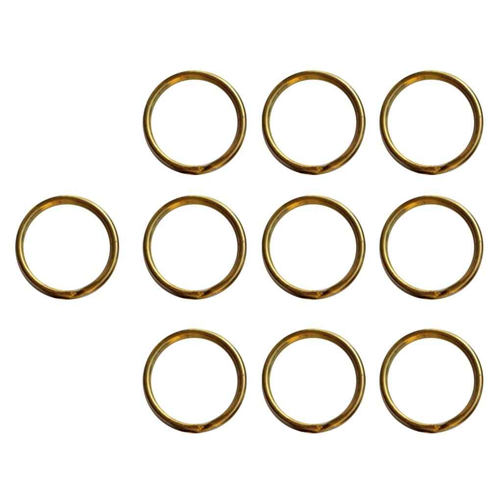 10 Pieces Brass Round Split Key Chain Rings Key Holder Loop DIY Craft 30mm