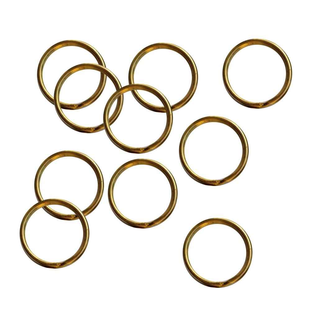 10 Pieces Brass Round Split Key Chain Rings Key Holder Loop DIY Craft 30mm