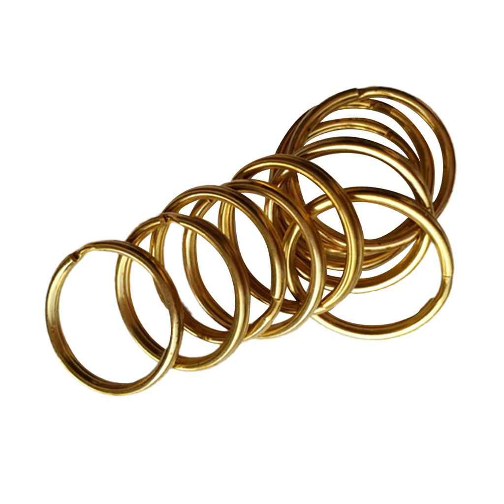 10 Pieces Brass Round Split Key Chain Rings Key Holder Loop DIY Craft 30mm