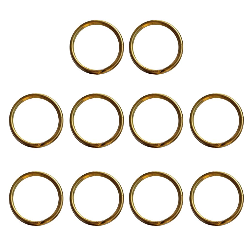 20 Pieces Brass Round Split Key Hold Chain Rings Keyring Loop 15mm/12mm Gift