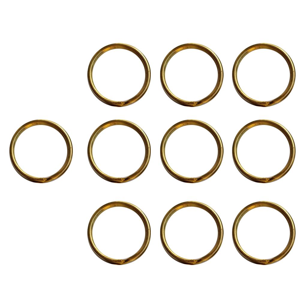 20 Pieces Brass Round Split Key Hold Chain Rings Keyring Loop 15mm/12mm Gift