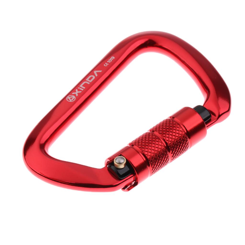 28KN Aluminum Rock Climbing Hiking Auto Locking Carabiner red