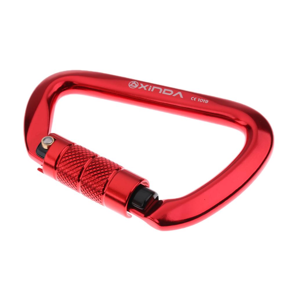 28KN Aluminum Rock Climbing Hiking Auto Locking Carabiner red