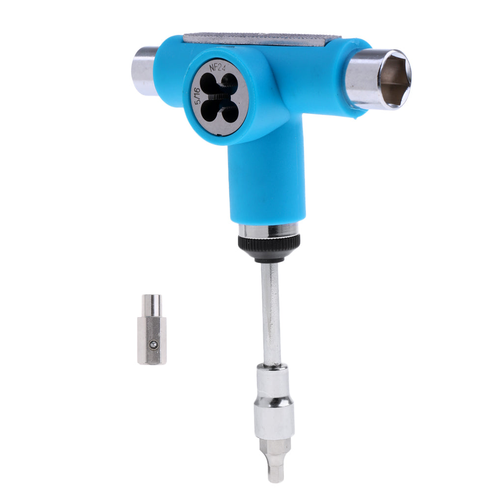 Multifunction Skateboard Longboard T-Tool Screwdriver Socket Wrench Blue