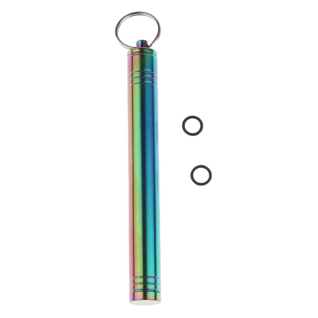 Titanium Alloy Camping Toothpick Box Ear Pick Holder with Ear Pick Colorful