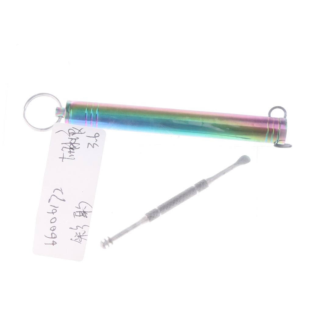 Titanium Alloy Camping Toothpick Box Ear Pick Holder with Ear Pick Colorful