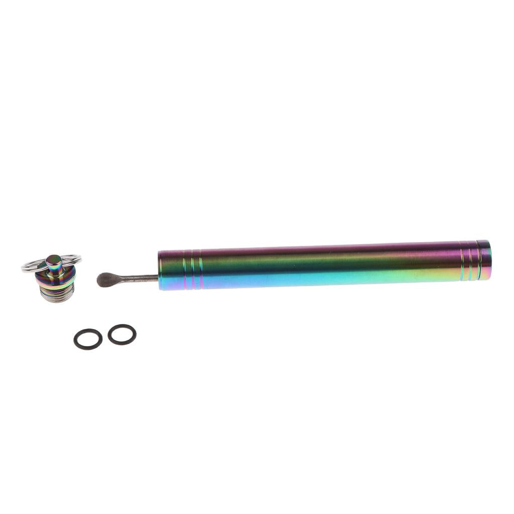Titanium Alloy Camping Toothpick Box Ear Pick Holder with Ear Pick Colorful