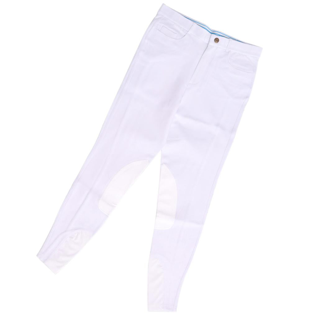 Men Women Horse Riding Breeches Jodhpurs Pants 36.6 inch waist White