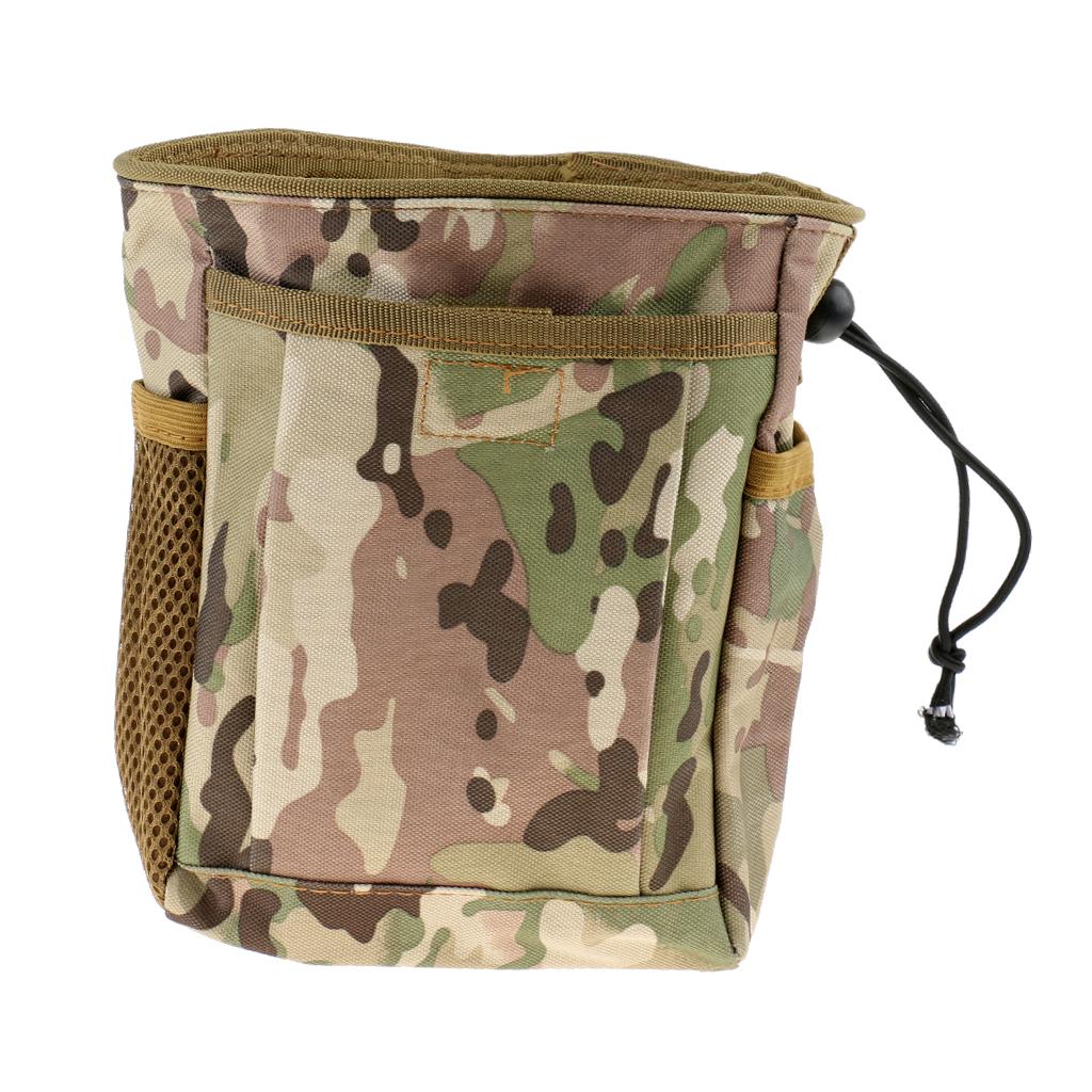 Tactical MOLLE Pouch Drawstring Dump Drop Bag CP Camo