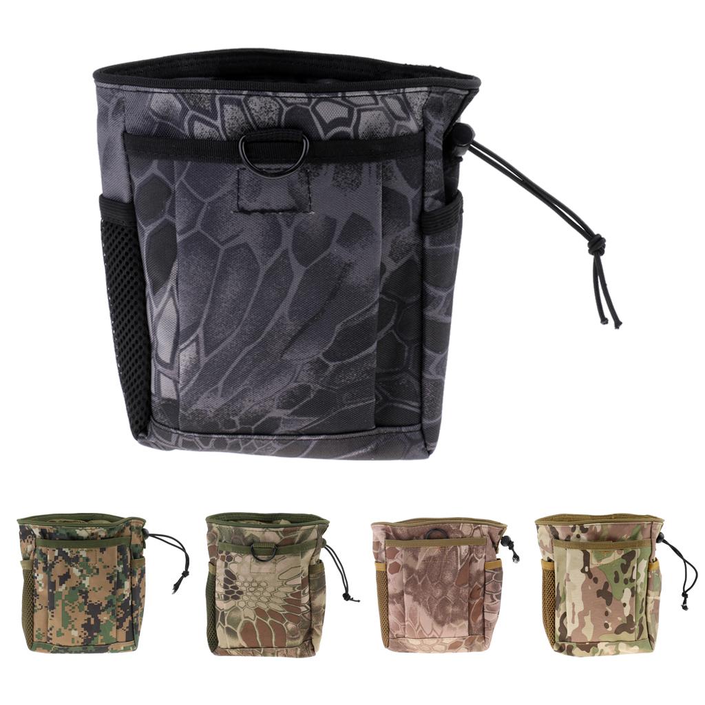 Tactical MOLLE Pouch Drawstring Dump Drop Bag CP Camo