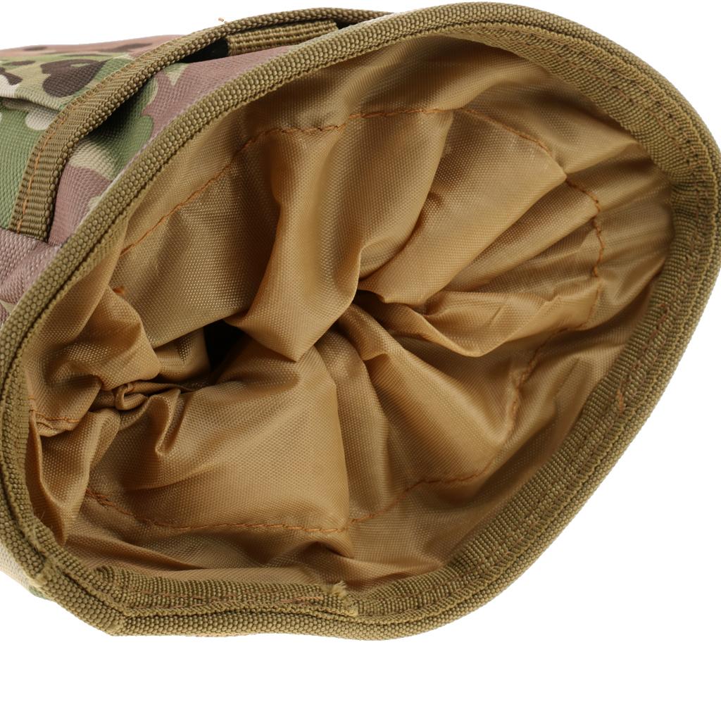 Tactical MOLLE Pouch Drawstring Dump Drop Bag CP Camo
