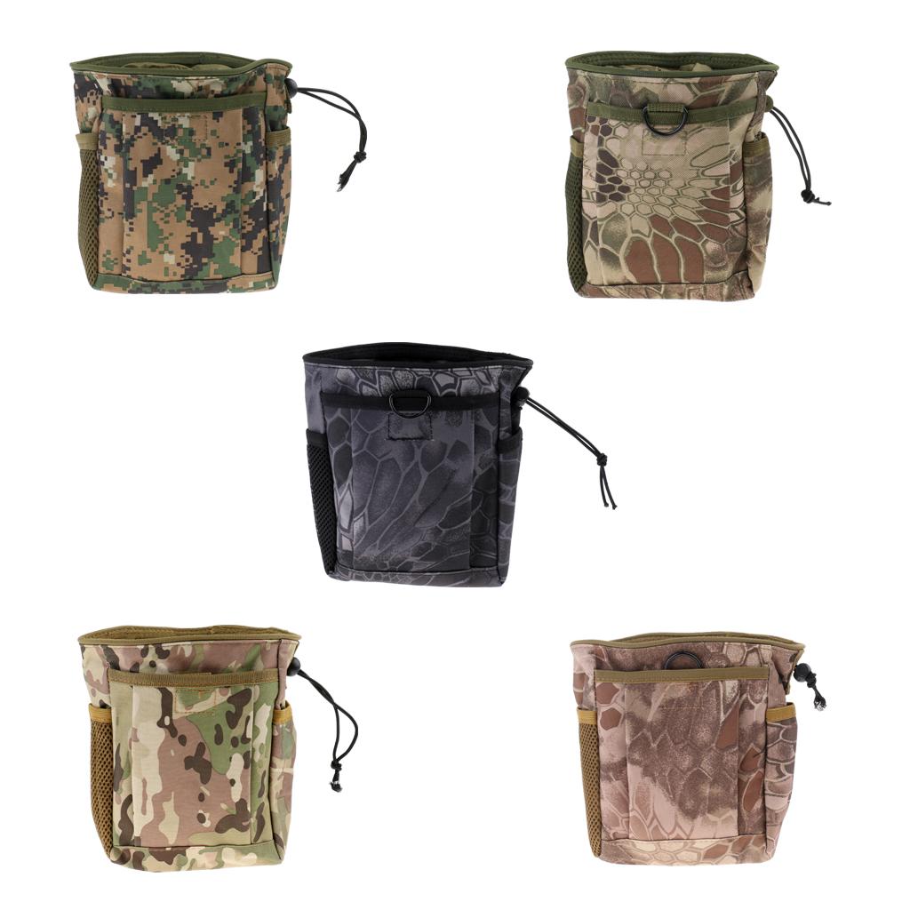 Tactical MOLLE Pouch Drawstring Dump Drop Bag CP Camo