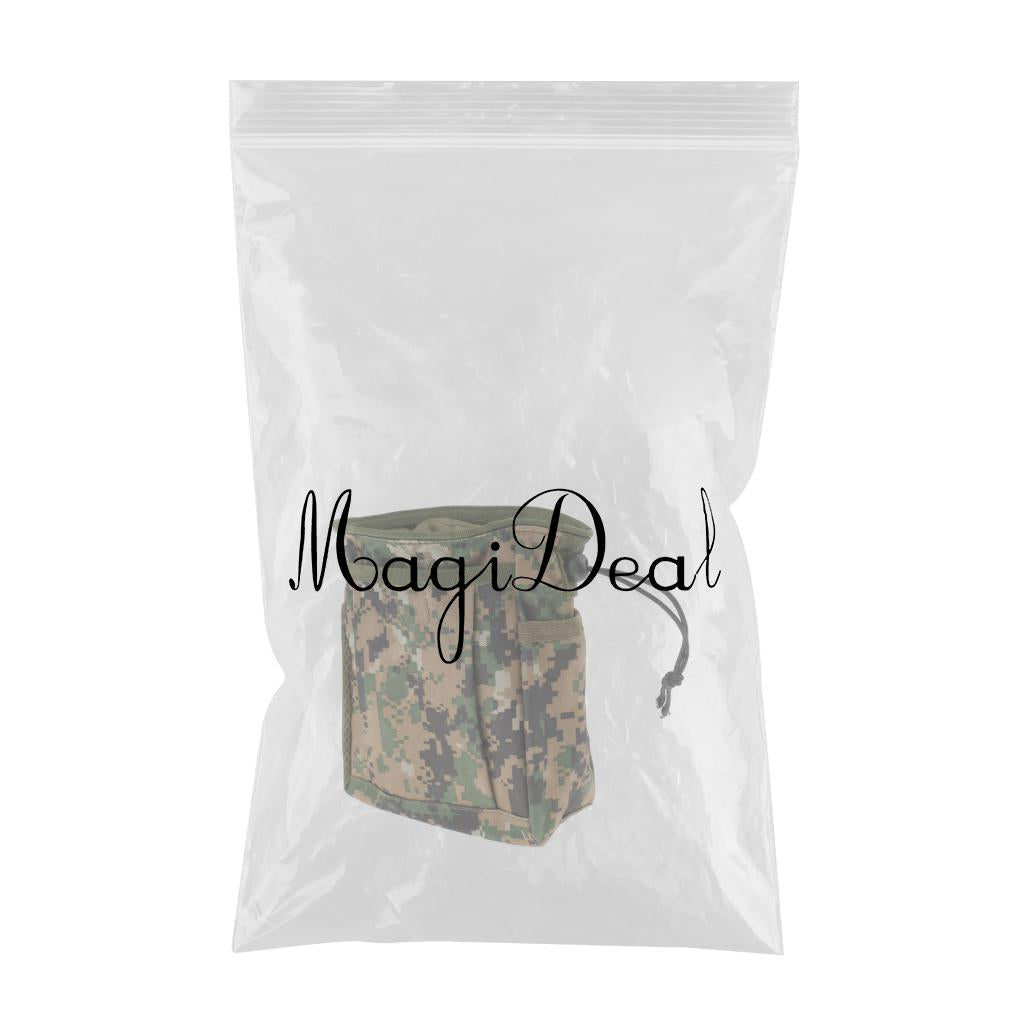 Tactical MOLLE Pouch Drawstring Dump Drop Bag Woodland Digital Camo