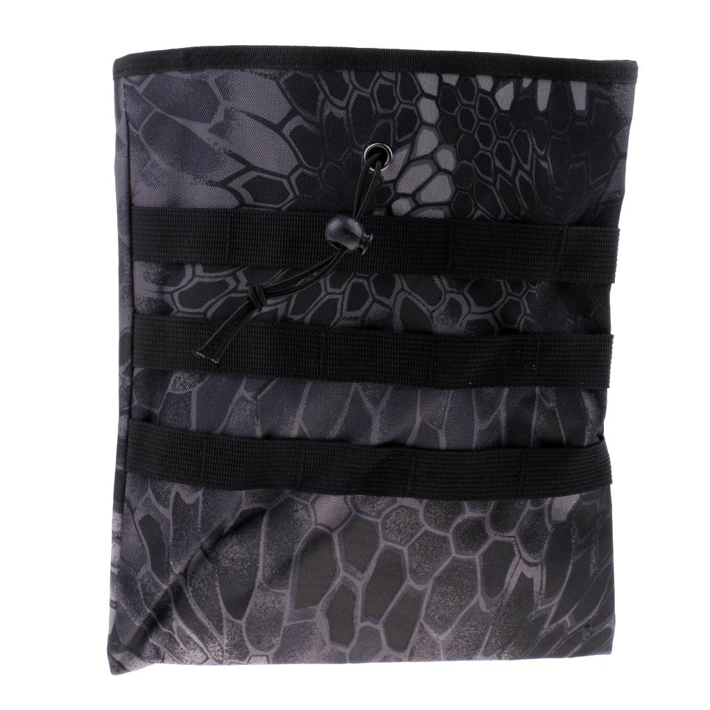 Outdoor Molle Tactical Utility Storage Bag Waist Belt Drop Pouch  Black Camo