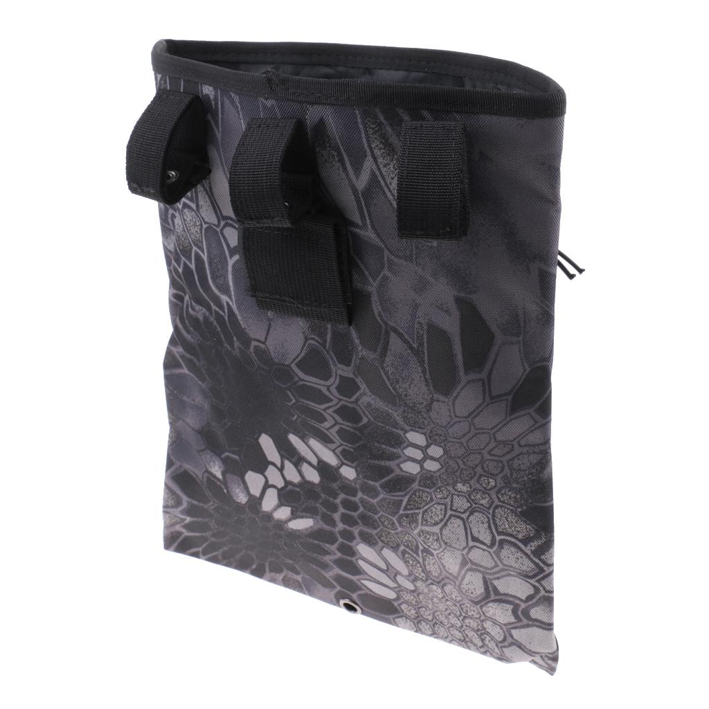 Outdoor Molle Tactical Utility Storage Bag Waist Belt Drop Pouch  Black Camo