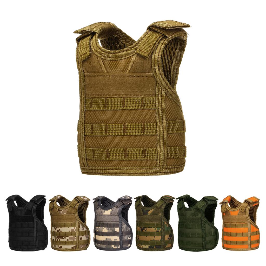 Mini MOLLE Vest Style Beer Sleeve Bottle Stubby Holder brown